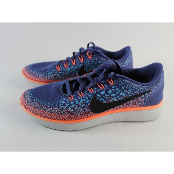 Nike Free Run Distance Womens Sz 9 Running Shoes Blue Purple Orange Trainers Gym - Picture 3 of 8